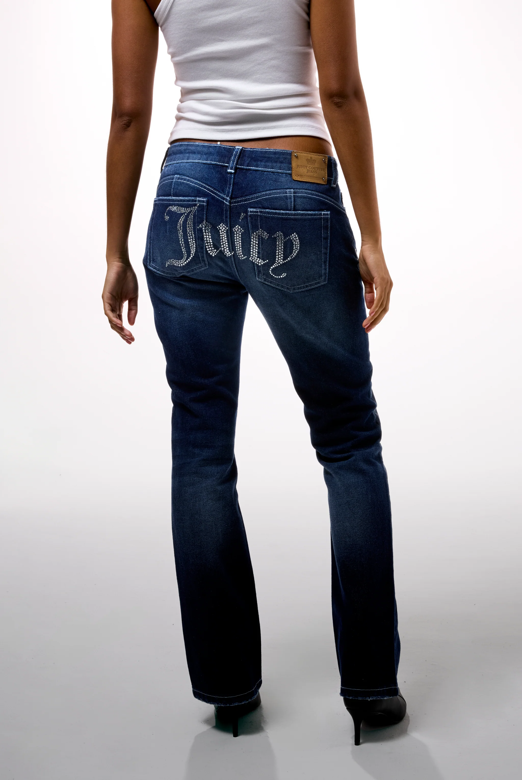 MID WASH BOOTCUT DIAMANTÉ JEANS - Image 3