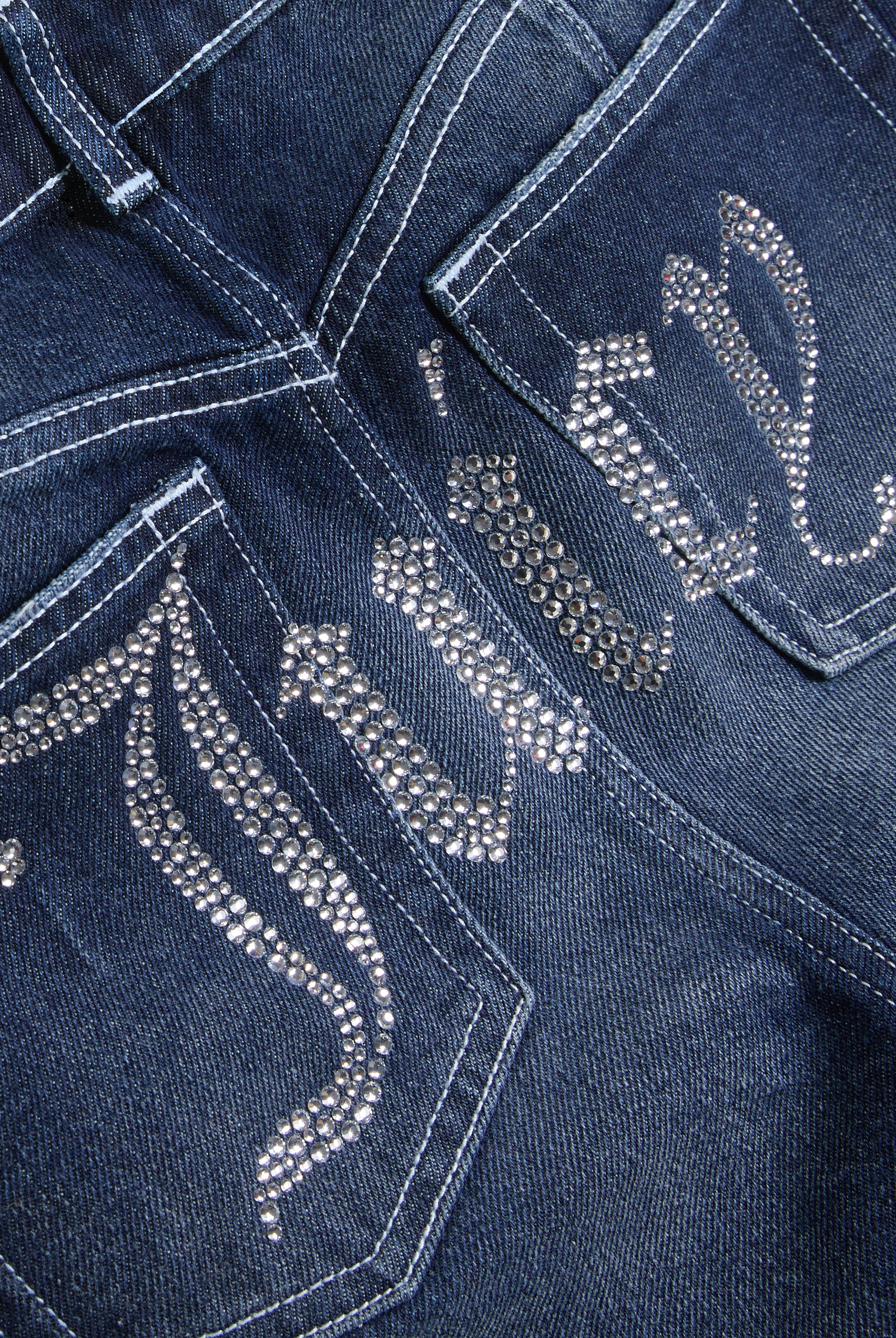 MID WASH BOOTCUT DIAMANTÉ JEANS - Image 9