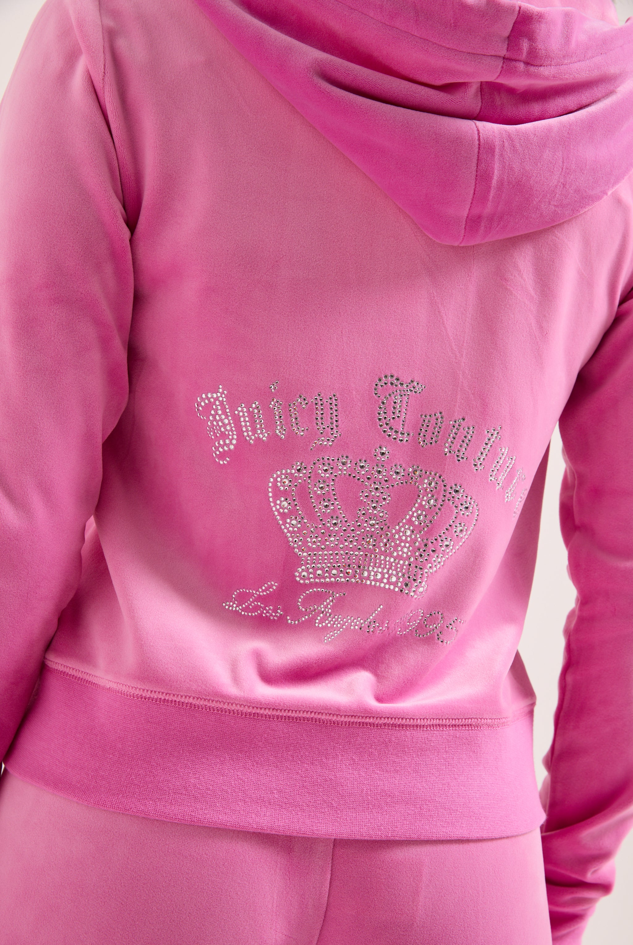 SUPER PINK GOTHIC CROWN CLASSIC VELOUR HOODIE - Image 3