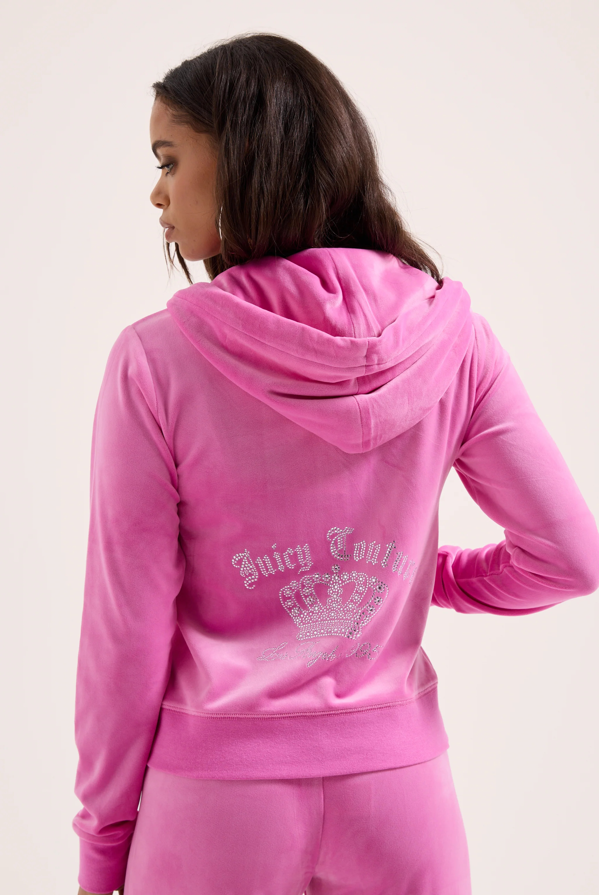 SUPER PINK GOTHIC CROWN CLASSIC VELOUR HOODIE - Image 5