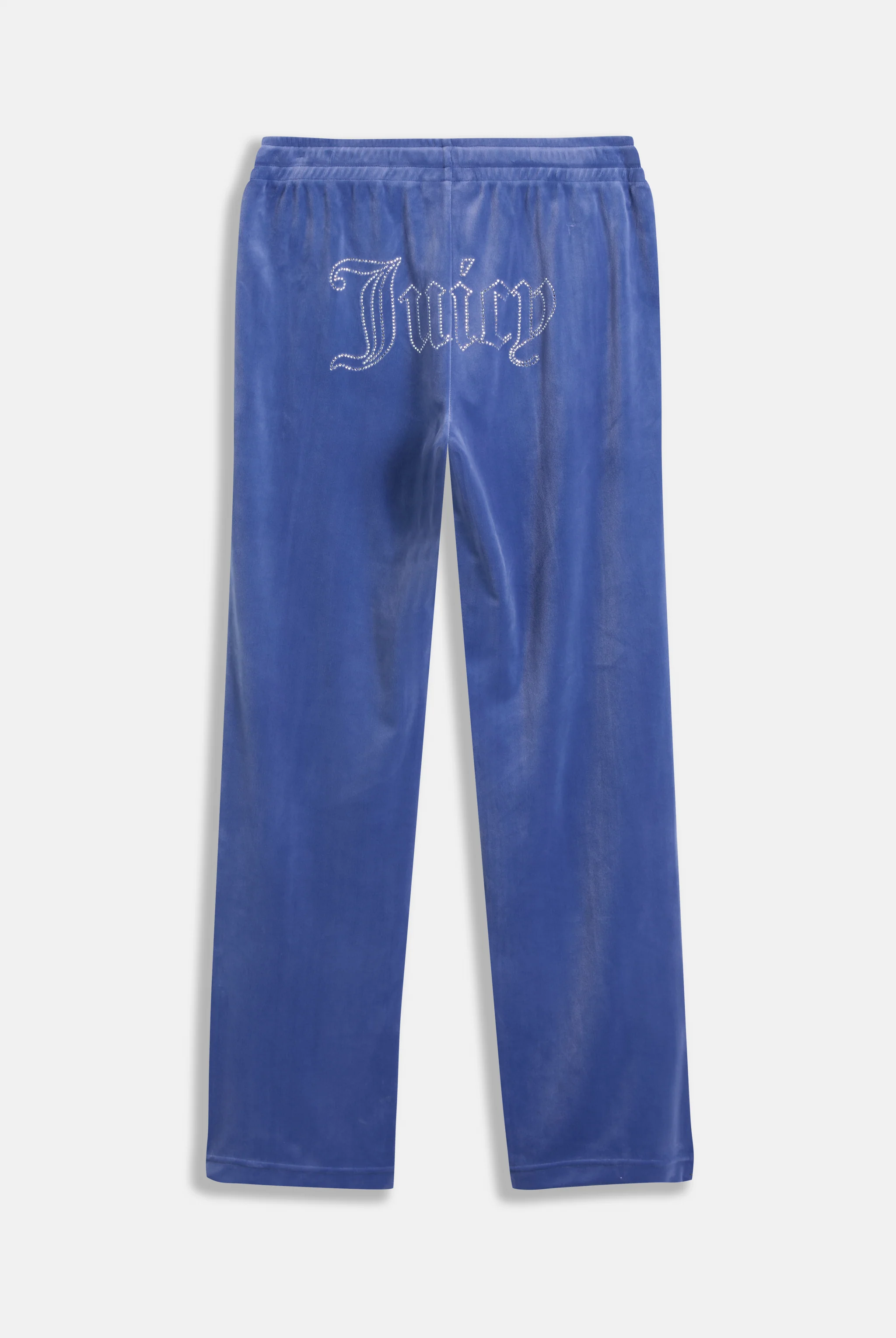 GREY BLUE VELOUR OUTLINE DIAMANTÉ TRACKSUIT BOTTOM - Image 7