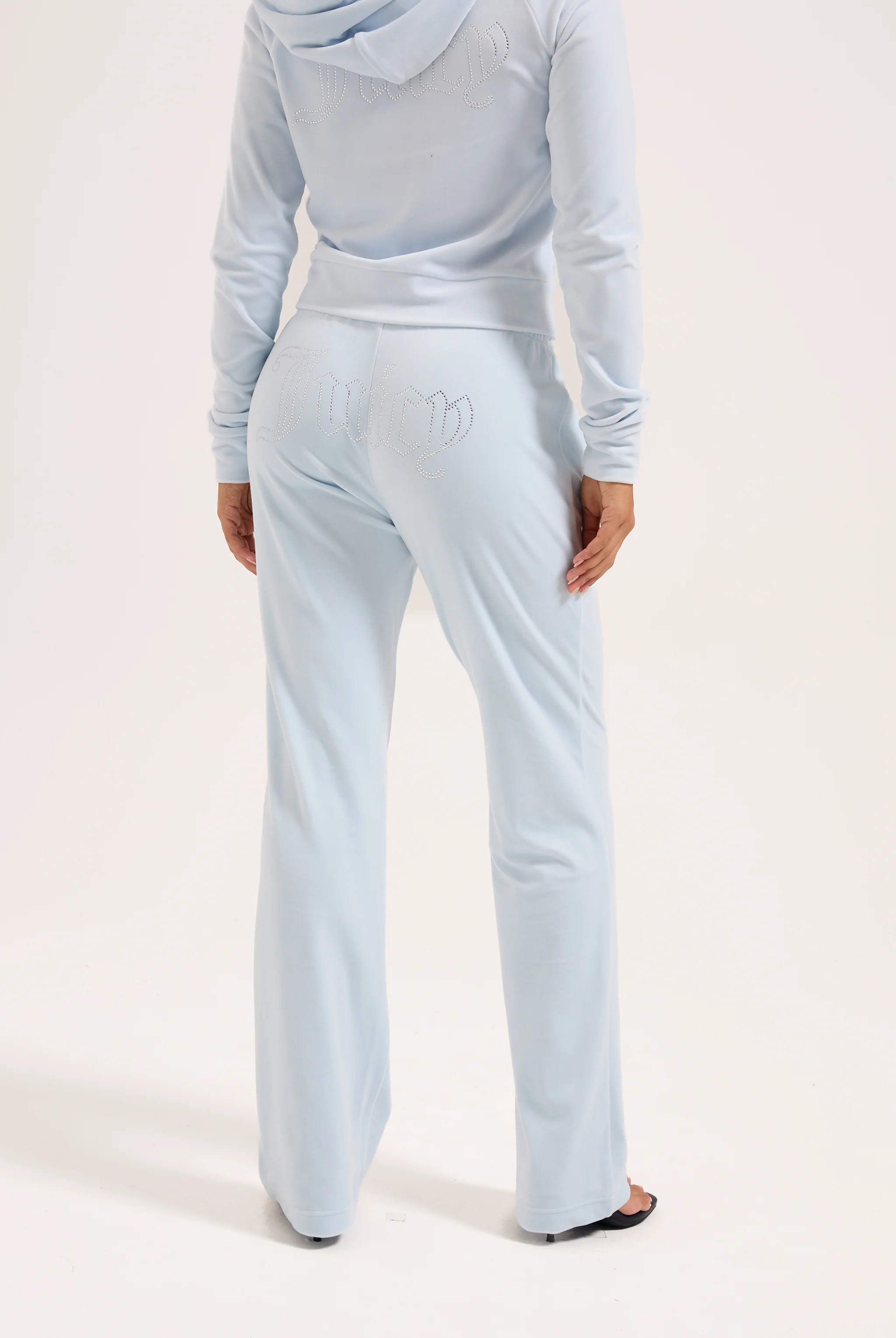 NANTUCKET BREEZE VELOUR OUTLINE DIAMANTÉ TRACKSUIT BOTTOM - Image 3