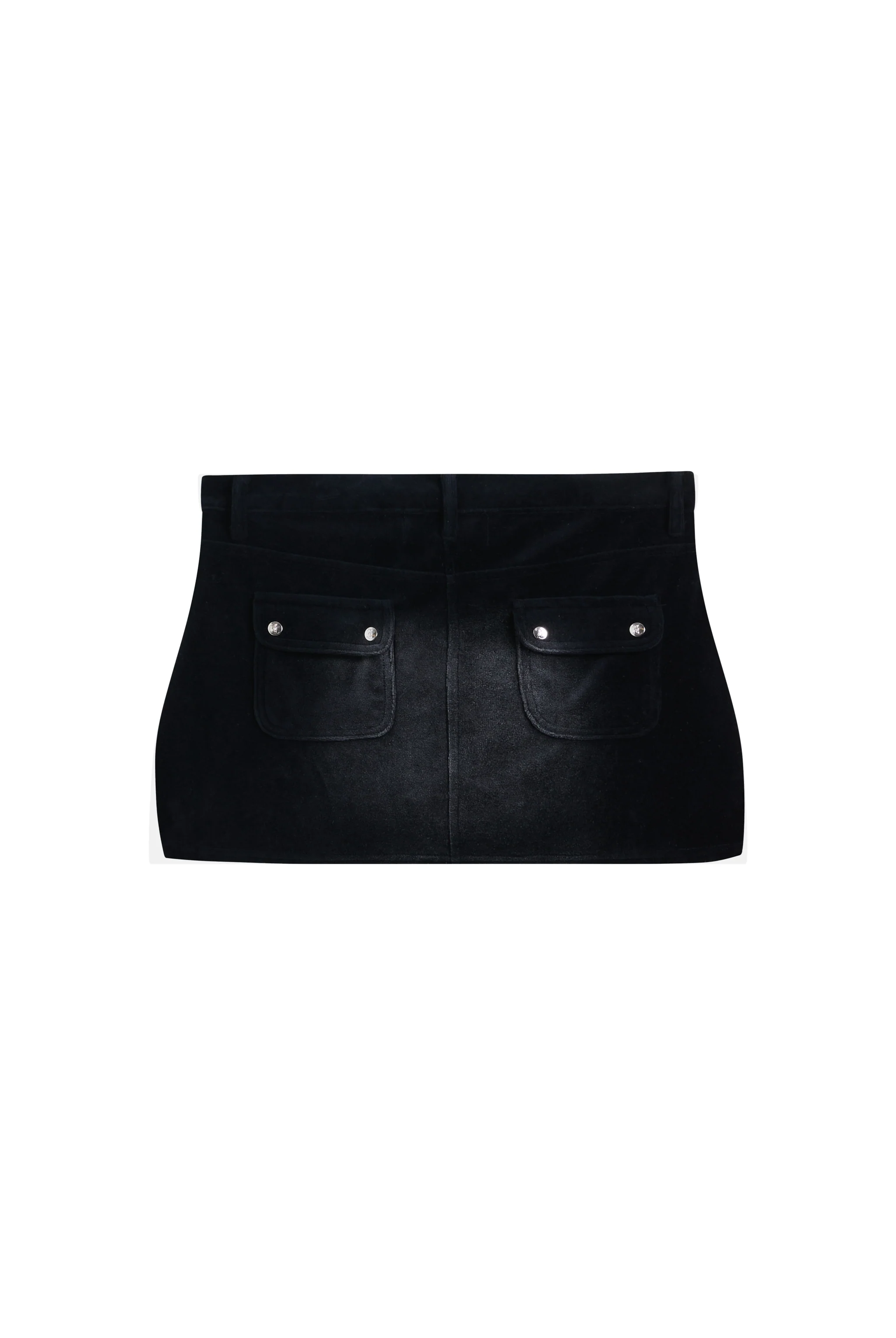 WASHED BLACK COTTON VELOUR MINI SKIRT - Image 8