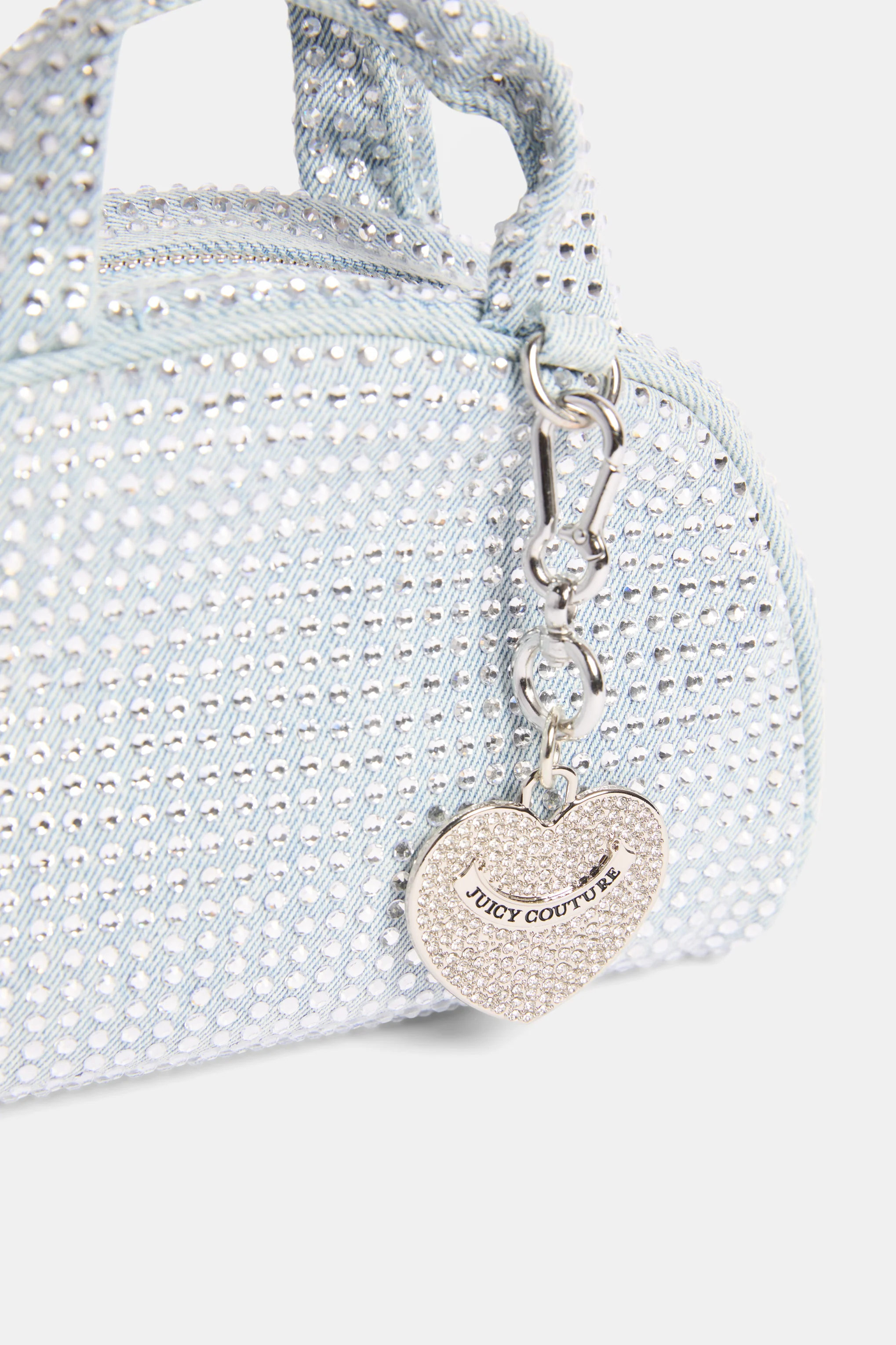 WASHED BLUE DENIM & DIAMANTÉ BOWLING HANDBAG - Image 8