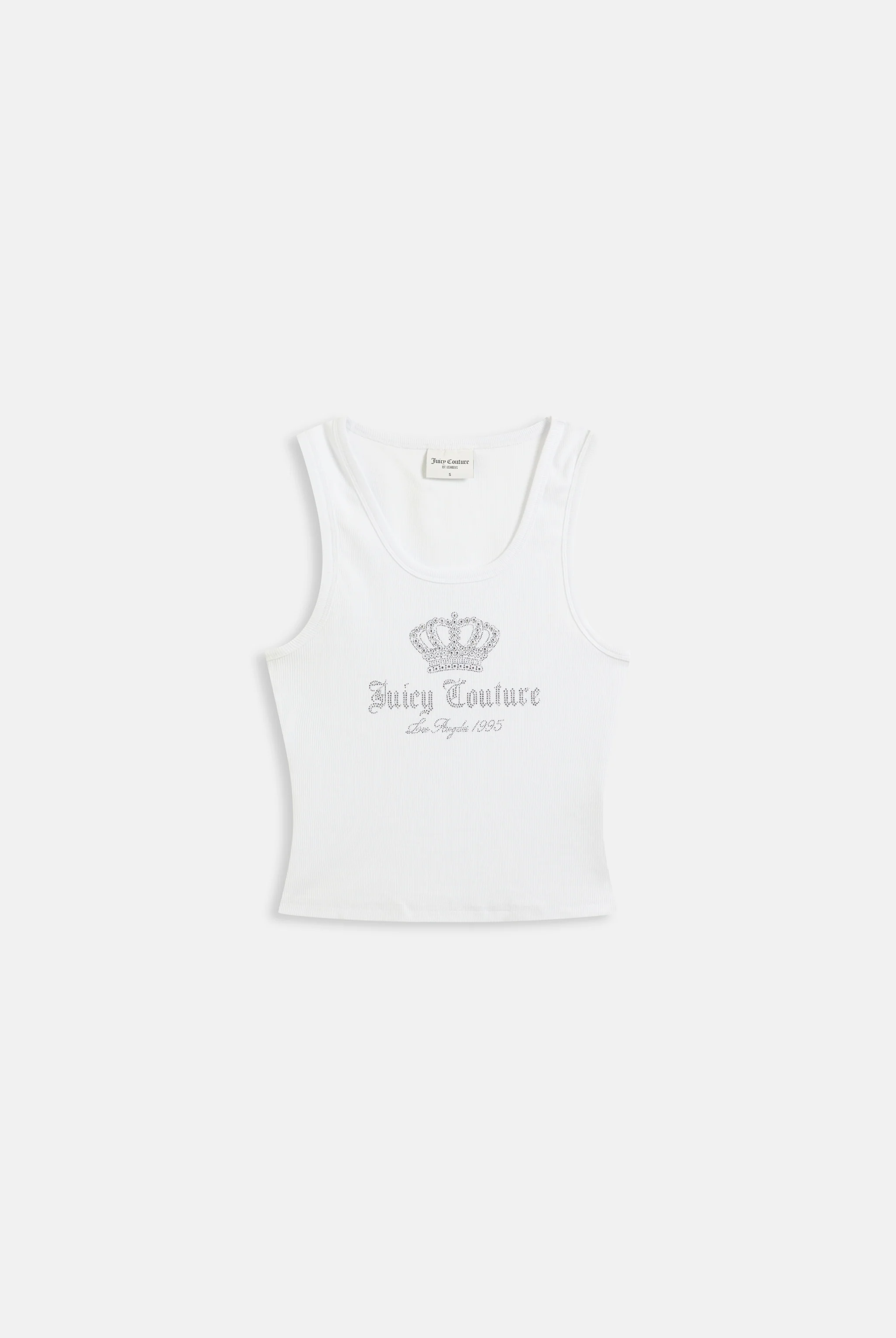 WHITE RIBBED DIAMANTÉ CROWN VEST - Image 2