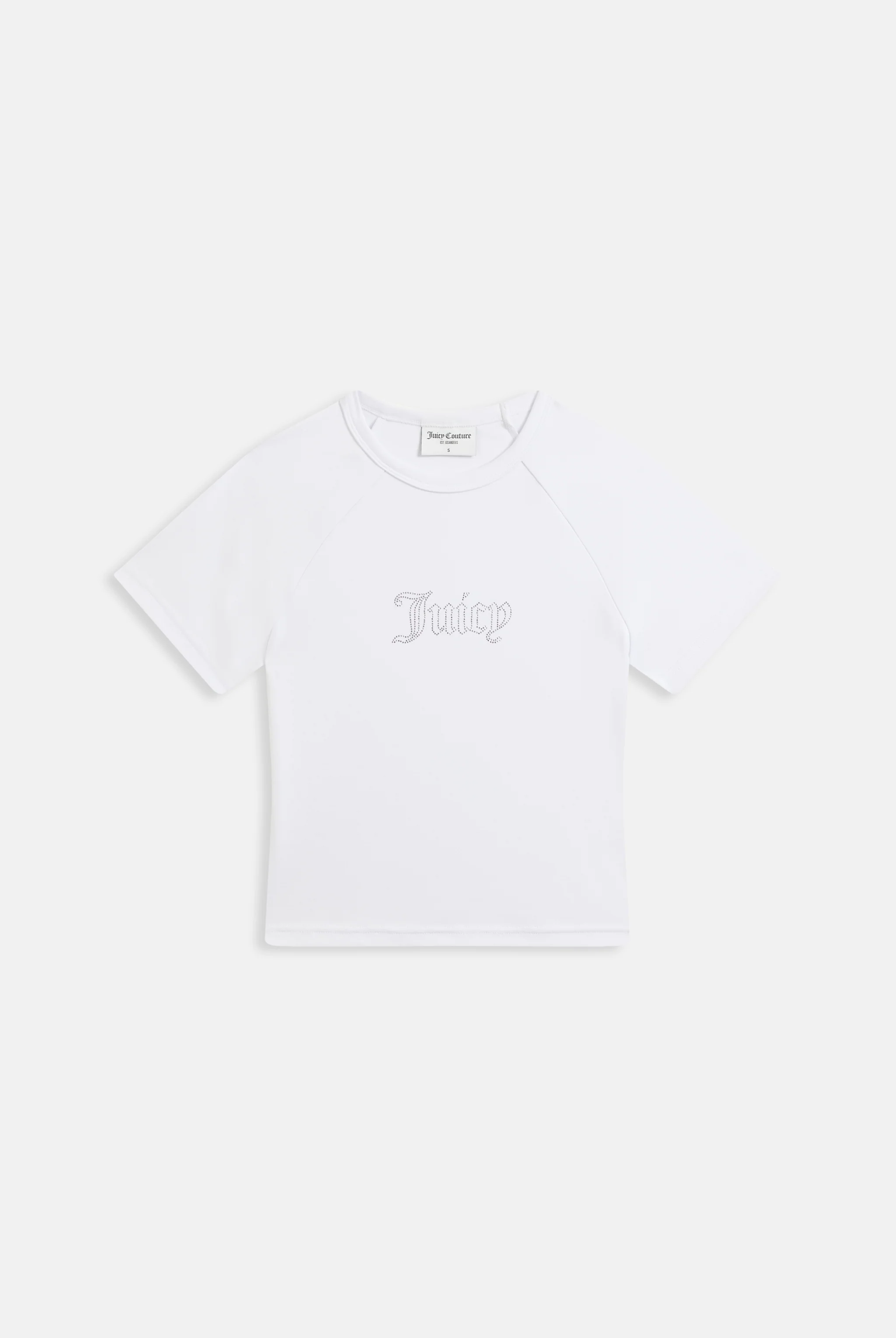 WHITE RAGLAN DIAMANTÉ BABY TEE - Image 2